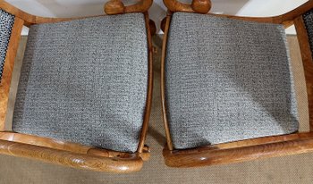Paire de Fauteuils en Frêne Clair, époque Restauration  / Charles X – Début XIXe