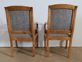 Paire de Fauteuils en Frêne Clair, époque Restauration  / Charles X – Début XIXe