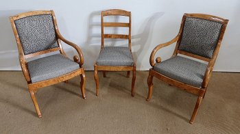 Paire de Fauteuils en Frêne Clair, époque Restauration  / Charles X – Début XIXe