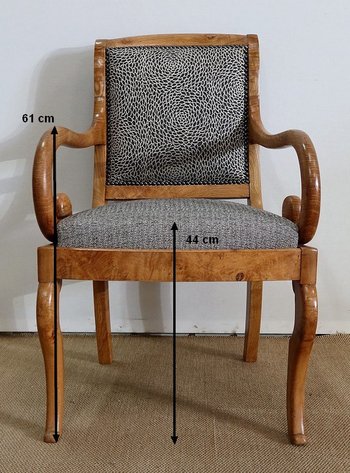 Paire de Fauteuils en Frêne Clair, époque Restauration  / Charles X – Début XIXe