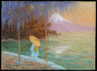 Georges Victor Laurent DANTU, Glycines et Japonaise devant le Fuji-Yama