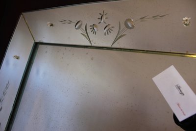 Specchio veneziano rettangolare 57 X 75 cm con lati inclinati e vetro acidato