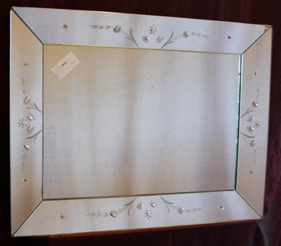 Specchio veneziano rettangolare 57 X 75 cm con lati inclinati e vetro acidato