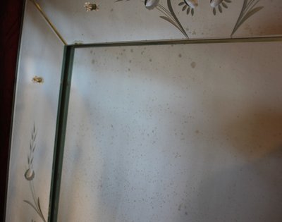 Specchio veneziano rettangolare 57 X 75 cm con lati inclinati e vetro acidato