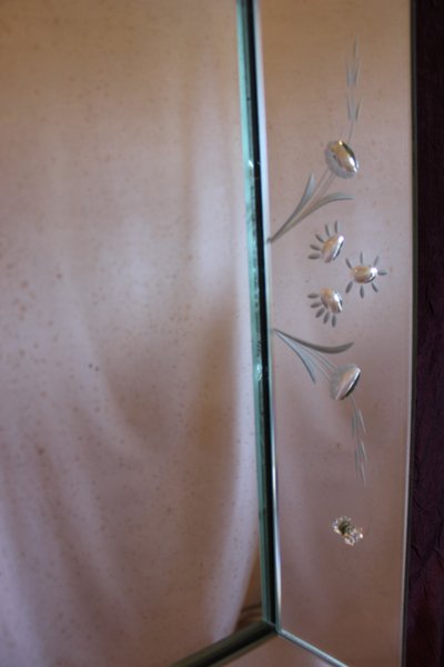 Specchio veneziano rettangolare 57 X 75 cm con lati inclinati e vetro acidato