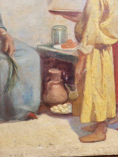 R Weisse, Scena di strada, Orientalist Hst, fine del XIX inizio del XX secolo