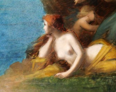 Jean-Jacques HENNER (Kreis) 1829-1905 Frauen und Engel, Gemälde, Elsass