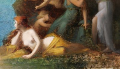 Jean-Jacques HENNER (Kreis) 1829-1905 Frauen und Engel, Gemälde, Elsass