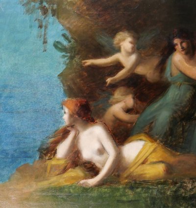 Jean-Jacques HENNER (Kreis) 1829-1905 Frauen und Engel, Gemälde, Elsass
