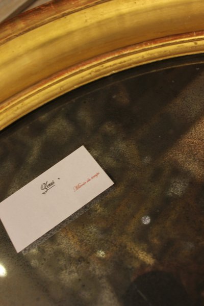 60 X 70 Cm Miroir Ovale Louis Philippe Doré, Glace Mercure