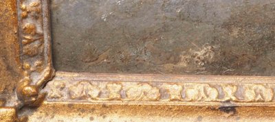 Dipinto del XIX secolo Paesaggio montano al crepuscolo con torrente + cornice