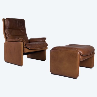 De Sede DS-50 Leather Armchair and Ottoman