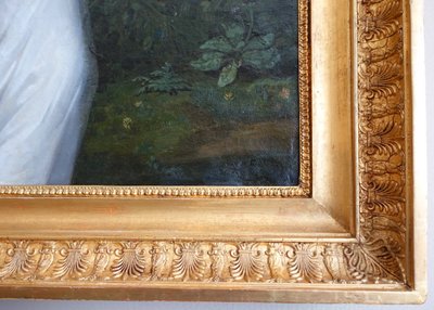 Großes Portrait einer jungen Frau aus der Empirezeit - Allegorie der Fruchtbarkeit, HST 108cm x 135cm