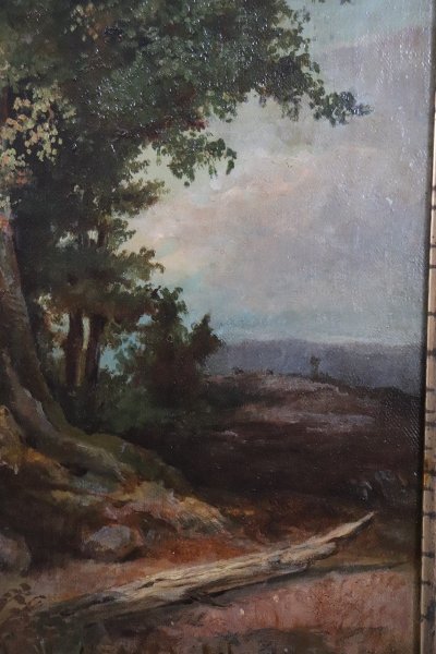 Waldlandschaft, Ölgemälde auf Leinwand, Ende 19. Jh.