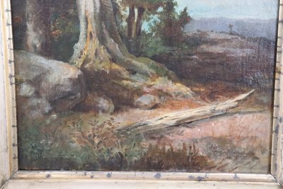 Waldlandschaft, Ölgemälde auf Leinwand, Ende 19. Jh.