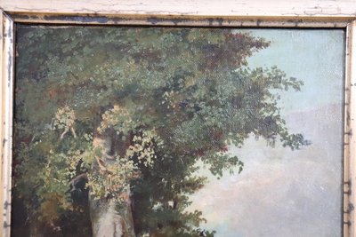Waldlandschaft, Ölgemälde auf Leinwand, Ende 19. Jh.