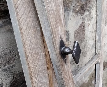 Small Windows Old XVIIIth With Ironworks Door Bookcase