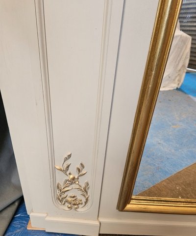 Trumeau De Boiserie - dipinto - specchio e lampadari del XIX secolo                                
