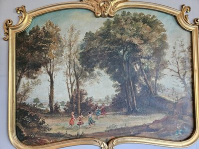 Trumeau De Boiserie - dipinto - specchio e lampadari del XIX secolo                                