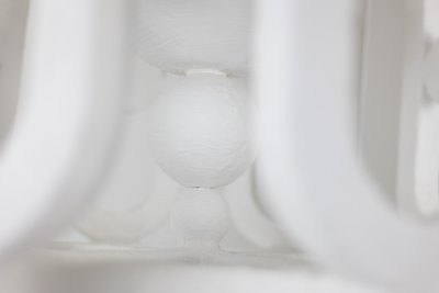 Lantern "Eye" in plaster. Small series artist's work. LS62552012A