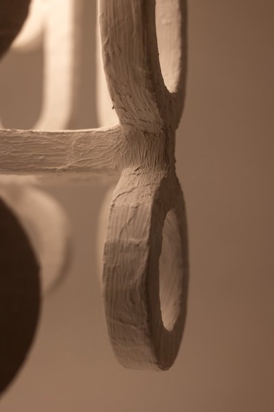 Lantern "Eye" in plaster. Small series artist's work. LS62552012A