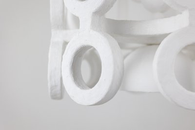 Lantern "Eye" in plaster. Small series artist's work. LS62552012A