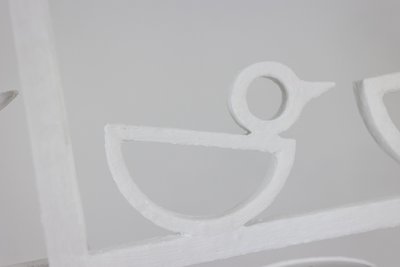 Lampadario rettangolare in gesso con decorazione a forma di uccello. Codice articolo: LS62652409P