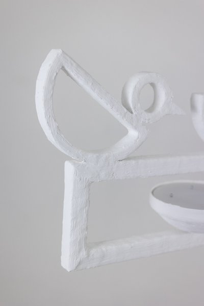 Lampadario rettangolare in gesso con decorazione a forma di uccello. Codice articolo: LS62652409P