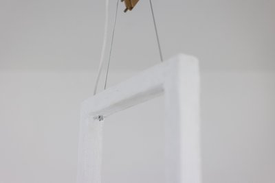 Lampadario rettangolare in gesso con decorazione a forma di uccello. Codice articolo: LS62652409P