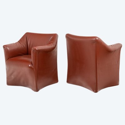 Mario Bellini pour Cassina.  Paire de fauteuils « Tentazione ». Circa 1973.  LS6278856T