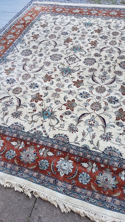 Tapis Ispahan - Iran  307cm  X 247cm  En Laine -  Milieu 20ème