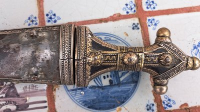Pugnale cerimoniale orientale Jambiya Khanjar XIX secolo