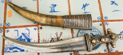 Pugnale cerimoniale orientale Jambiya Khanjar XIX secolo