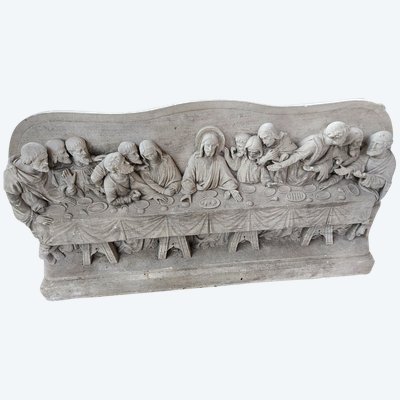 Eccezionale scultura in pietra a bassorilievo - Inizio del XIX secolo - Cena L'ultima cena di Gesù
