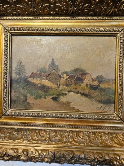 Paar Gemälde des Malers Eugène Galien Laloue – signiert Léon Dupuy.  19. Jahrhundert.