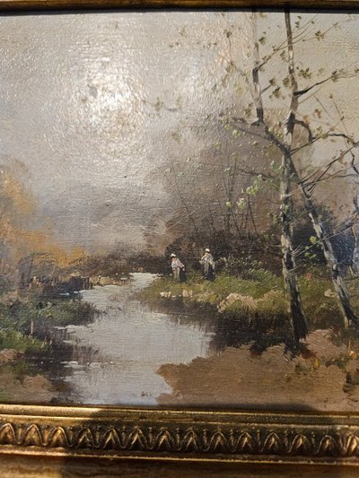 Paar Gemälde des Malers Eugène Galien Laloue – signiert Léon Dupuy.  19. Jahrhundert.