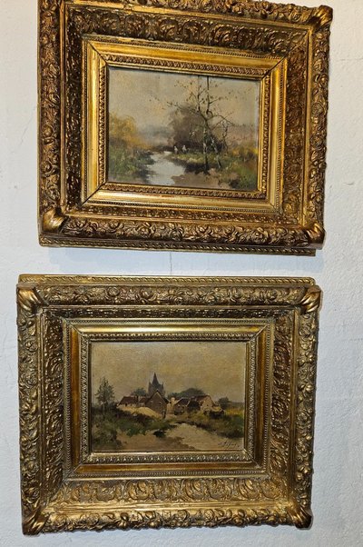 Paar Gemälde des Malers Eugène Galien Laloue – signiert Léon Dupuy.  19. Jahrhundert.