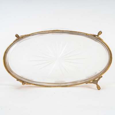 Une coupe en cristal avec garniture en bronze doré, fin XIXème siècle 