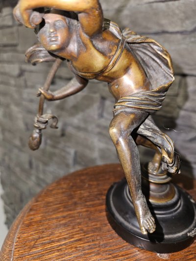 Scultura in bronzo di Bacco che danza - fine XIX secolo - Francia