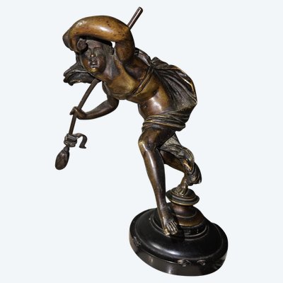 Scultura in bronzo di Bacco che danza - fine XIX secolo - Francia