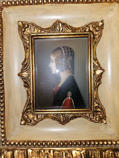 Miniature on Ivory representing Beatrice d'Este, Queen of Hungary - 19th century -