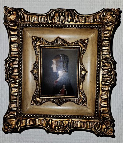 Miniature on Ivory representing Beatrice d'Este, Queen of Hungary - 19th century -