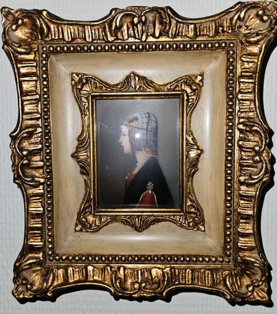 Miniature on Ivory representing Beatrice d'Este, Queen of Hungary - 19th century -