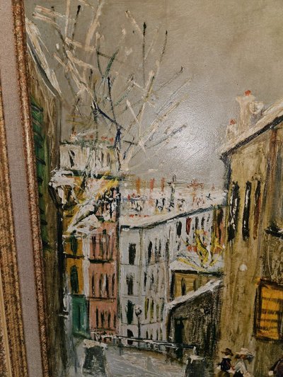 Ölgemälde auf Leinwand - Maurice Utrillo (nachher) - (1883 - 1955) - Rue De Montmartre 20.