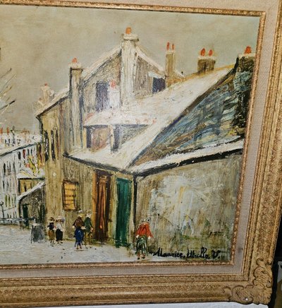 Ölgemälde auf Leinwand - Maurice Utrillo (nachher) - (1883 - 1955) - Rue De Montmartre 20.