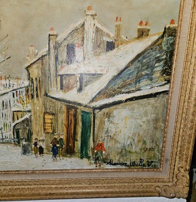 Ölgemälde auf Leinwand - Maurice Utrillo (nachher) - (1883 - 1955) - Rue De Montmartre 20.