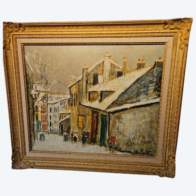 Ölgemälde auf Leinwand - Maurice Utrillo (nachher) - (1883 - 1955) - Rue De Montmartre 20.