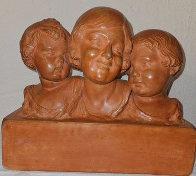 Patinated Terracotta Sculpture by P. Dumont - Art Deco period -