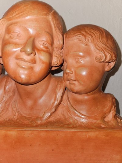 Patinated Terracotta Sculpture by P. Dumont - Art Deco period -