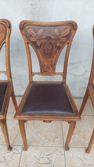 Louis Majorelle  6 chaises Art Nouveau  Chicorée 1900